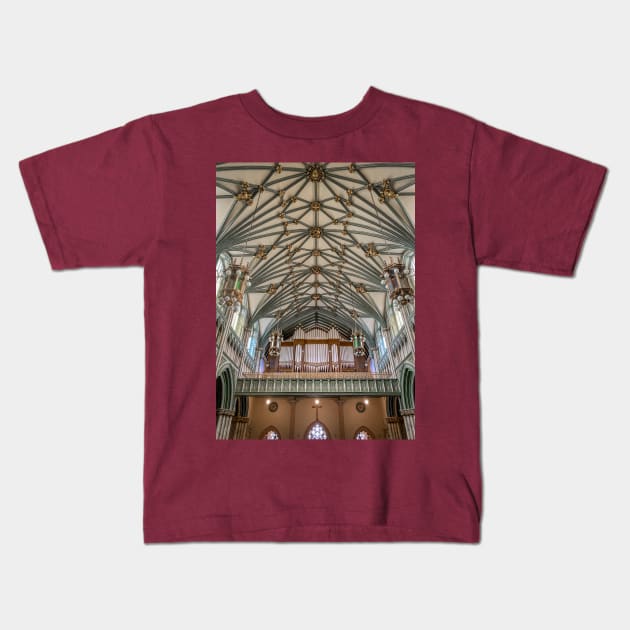 St Dunstan Basilica Pipe Organ Charlottetown PEI Kids T-Shirt by Debra Martz